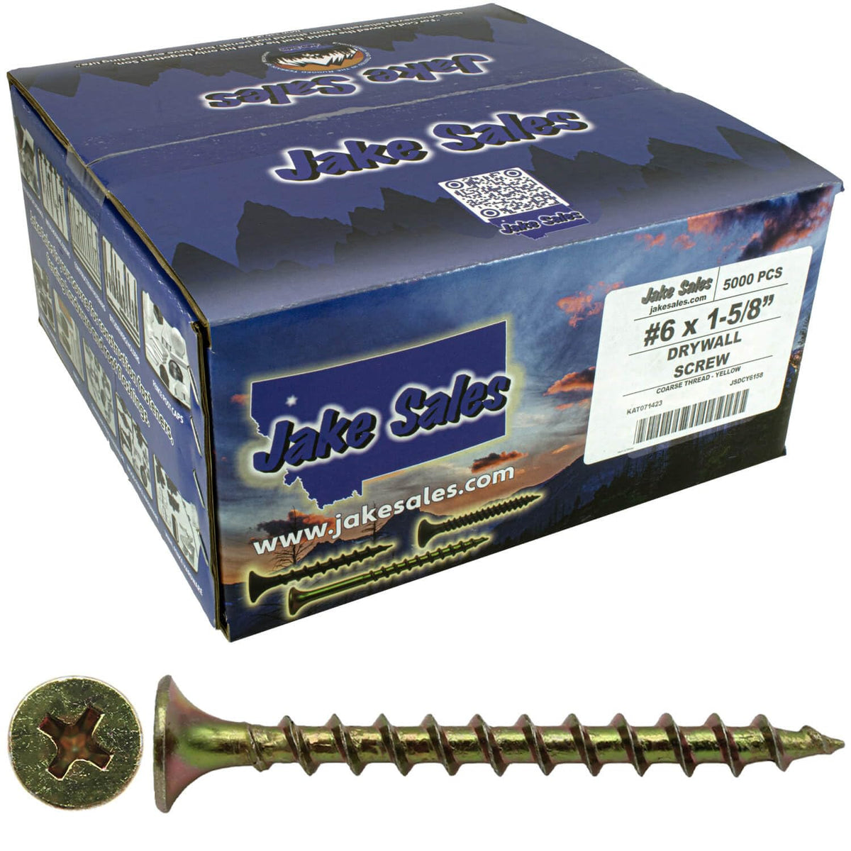 Drywall Screws: Yellow ZINC #6 x 1-5/8' Bulk COARSE Thread Drywall, Gypsum Board, Sheetrock, Plasterboard Screws. Use for Low Cost, All Purpose Wood Screws (22 POUNDS 5,000 Approx. Screw Count)