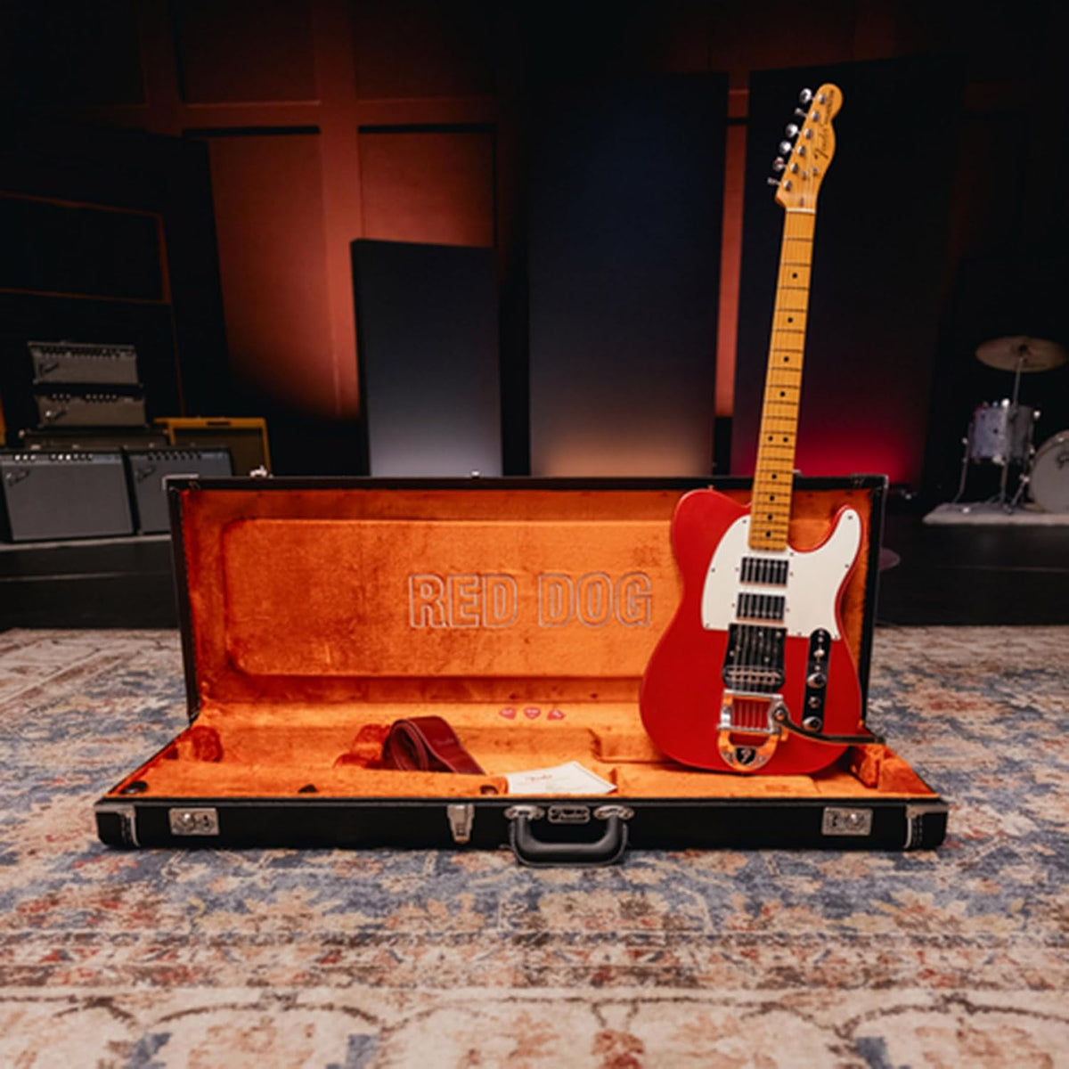 Fender Stories Collection Mike Campbell Red Dog Telecaster - Red Dog Red Bundle with Case, Strap, Instrument Cable, and Guitar Cleaning Kit