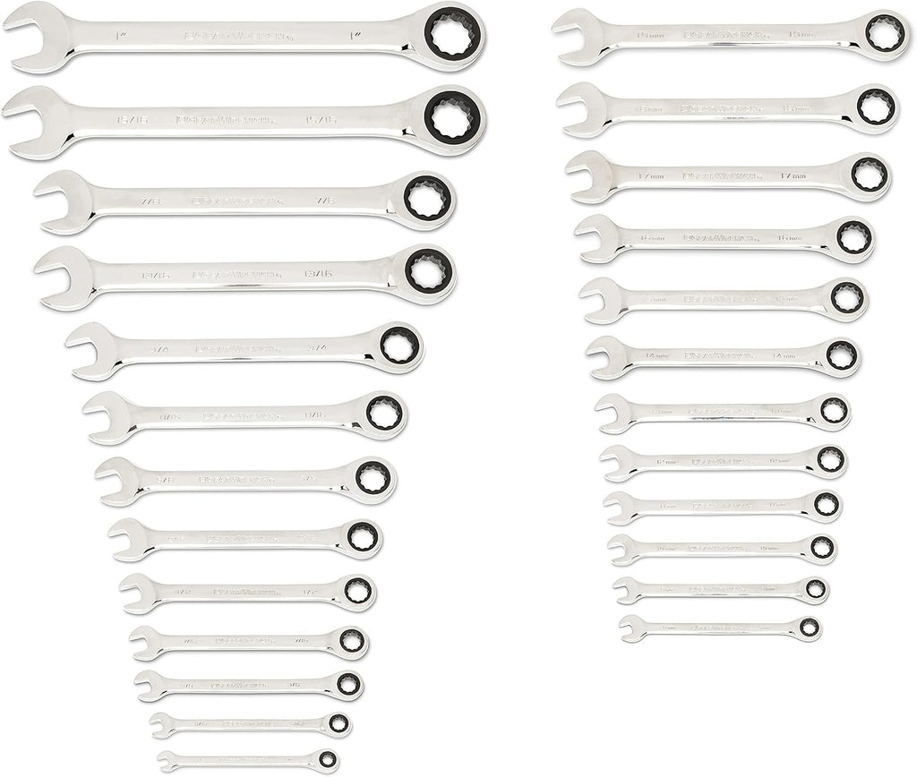 GEARWRENCH 25 Pc. Combination Ratcheting Wrench Set, SAE/MM - 86700 (Pack of 2)