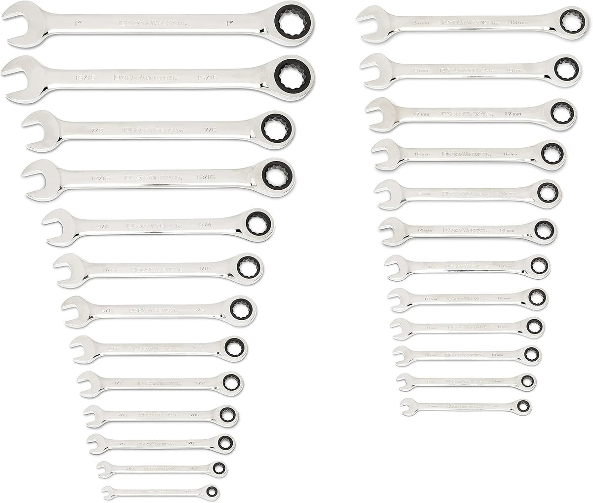 GEARWRENCH 25 Pc. Combination Ratcheting Wrench Set, SAE/MM - 86700 (Pack of 2)