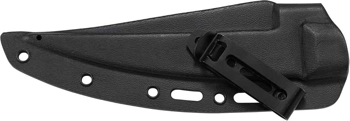 CRKT HZ6 Fixed Blade Knife with Sheath: SK-5 Plain Edge Black Coated Blade, G10 Handle, 2927