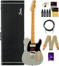 Fender Brent Mason Telecaster - Primer Gray Bundle with Deluxe Black Hard Case, Cable, Strap and Guitar Cleaning Kit