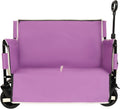 3-in-1 Convertible Folding Wagon Cart with Bench Seat & 180L Storage - 500lbs Heavy-Duty All-Terrain Wagon for Camping, Beach, Sports & Garden Use (Purple)