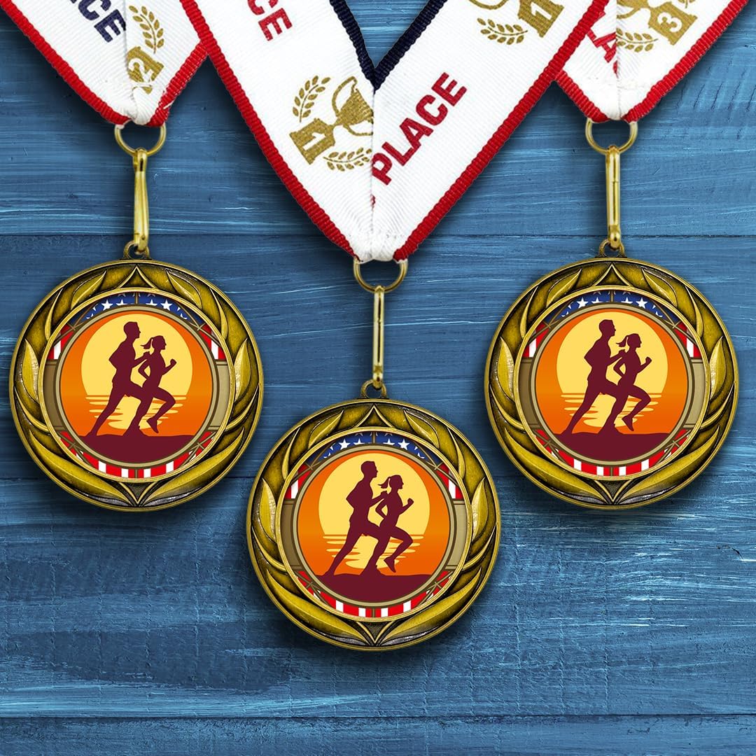 All Quality Wreath Design Running Medal | Competition Metal Medal - 1st, 2nd, 3rd Place