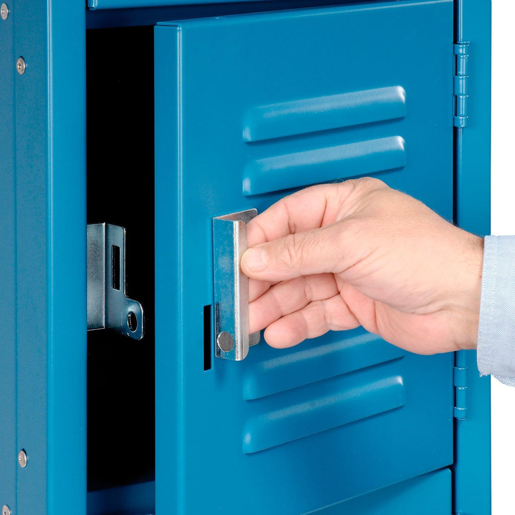 Global Industrial One-Wide Six-Tier Locker with Padlock Hasp, 12' W x 15' D x 78' H, 6 Doors, 12'x15'x12' Compartment Size, 16 Gauge Steel Construction, Unassembled, Blue