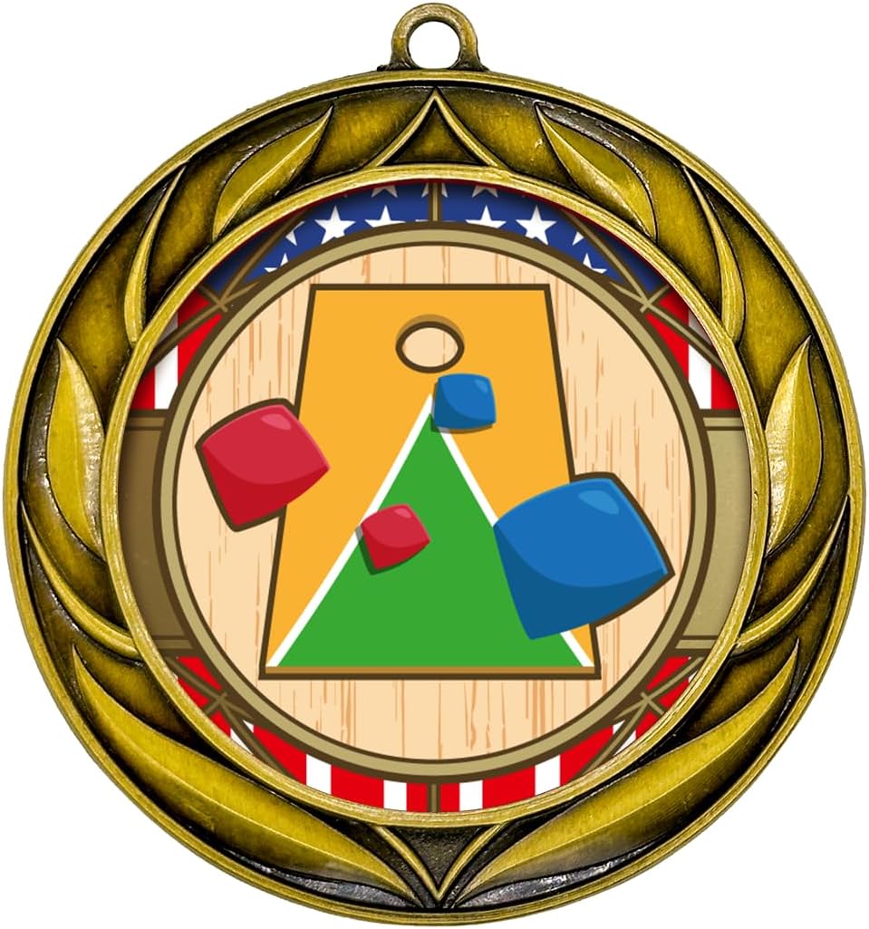 All Quality Wreath Design Cornhole Medal - 1st, 2nd, 3rd Place