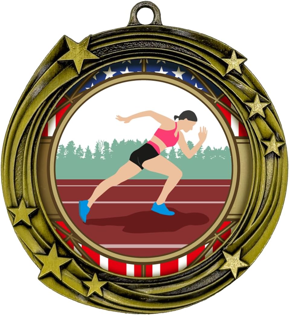 All Quality Stars Design Track and Field Medal (Female) | Competition Metal Medal - 1st, 2nd, 3rd Place