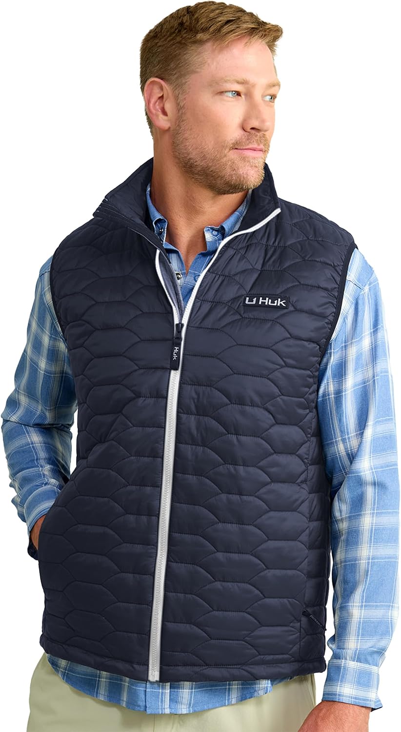 HUK - Men's Scale Vest, DWR Insulated Performance Fishing Vest