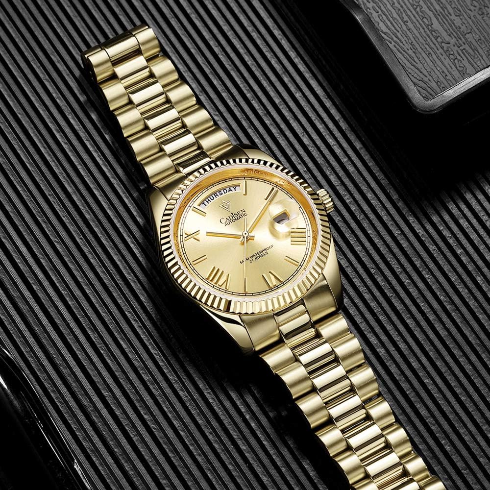 CADISEN Men's Automatic MIYOTA 8285 Mechanical Watch Casual Watches for Men Waterproof Sapphire