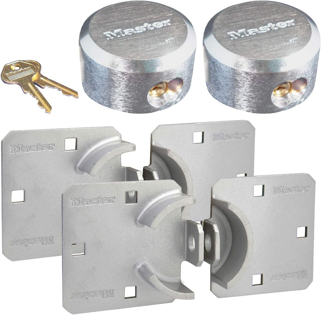 Master Lock - Hasp/Hidden Shackle Keyed Alike Padlocks w/ 4 Keys, 770-6271NKA-2 w/BumpStop Technology