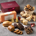 Deluxe Tea and Food Gift Basket Gourmet Present Featuring Old Fashioned Scones, Cheese Brownie, Fudge and Brownie, Muffins, and more plenty to please a crowd. by Dulcet Gift Baskets