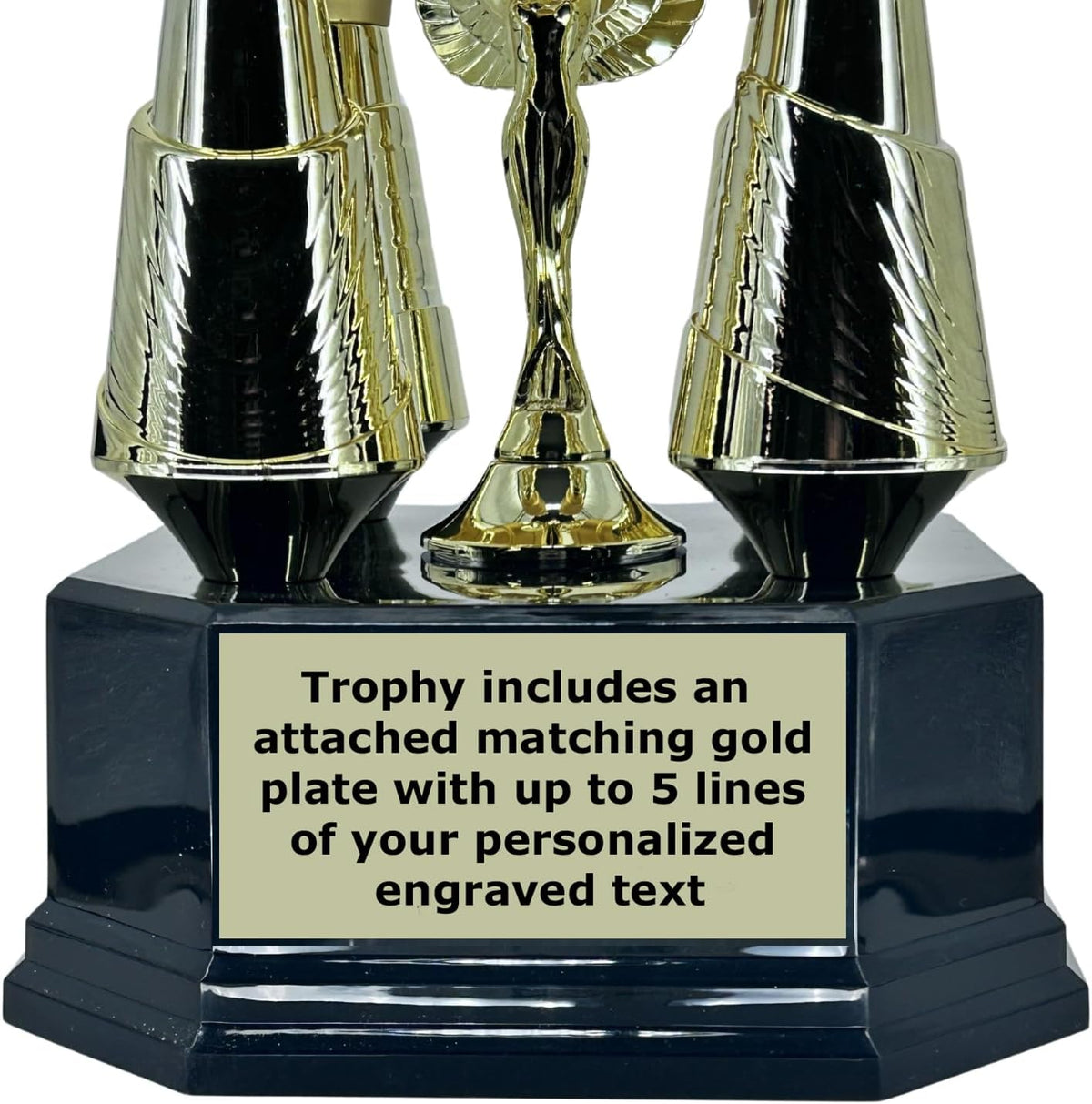 Express Medals Various Sport Giant 54 Inch Tall 19 Inch Wide 4 Post Column Gold Red or Blue Trophy Cup Award Includes Attached Plate with up to 5 Lines of Your Custom Engraved Text. Weighs 11 lbs.
