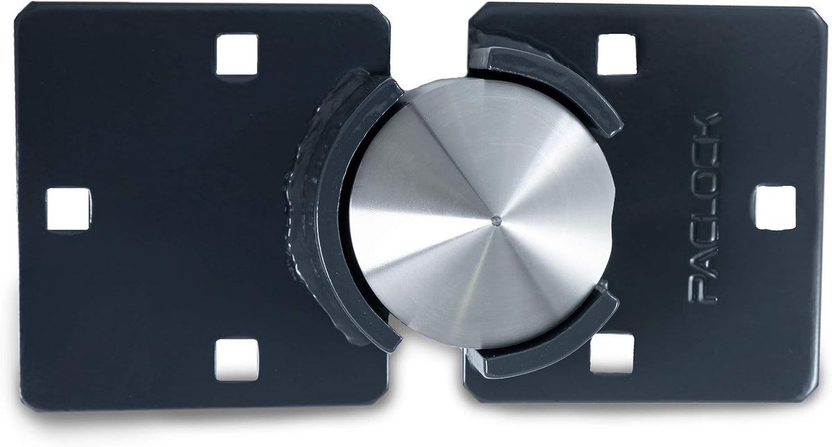 PACLOCK's UCS-9S/770 Hasp and Puck Combo Kit, Stainless Steel Body, Grey Hasp, High Performance 6-Pin Cylinder, One Lock Keyed to a Number U-Pick! w/ 2 Keys, with Backplates