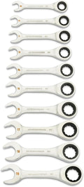 GEARWRENCH 10 Piece 90-Tooth 12 Point Stubby Combination Ratcheting Wrench, MM | 86850