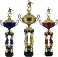 Express Medals Various Sport Giant 54 Inch Tall 19 Inch Wide 4 Post Column Gold Red or Blue Trophy Cup Award Includes Attached Plate with up to 5 Lines of Your Custom Engraved Text. Weighs 11 lbs.