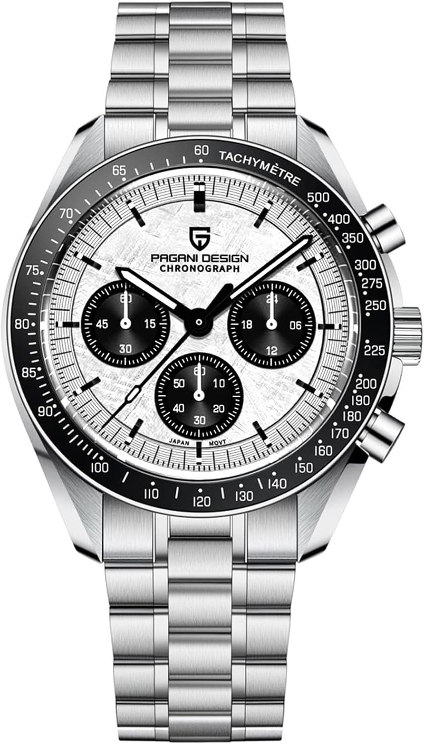 Pagani Design 1701 V3 Men's Chronograph Quartz Dial 40mm VK63 Movement Stainless Steel Mirror Sapphire Watch 100 Meter Water Resistant Sport Watch