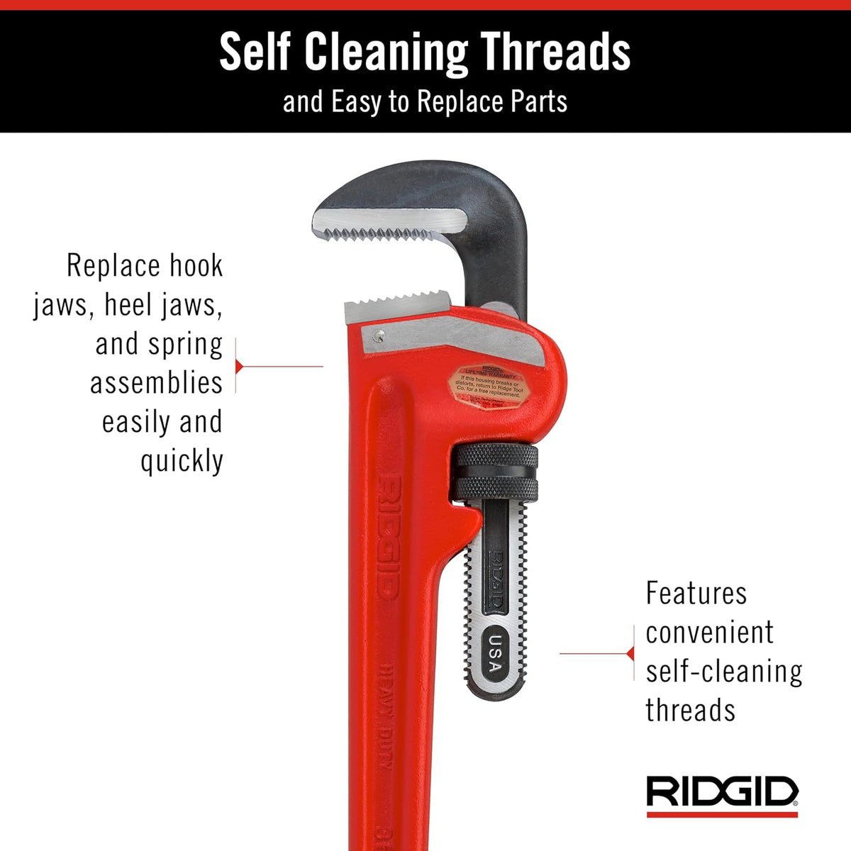 Ridgid 31035 model 36 Heavy-Duty Straight Pipe Wrench, 36' Plumbing Wrench