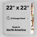 BEST BA-AHD 22' x 22' Metal Access Panel with Concealed Pin Hinge, LEED Compliant 16-Gauge Steel Access Door for Non-Rated Drywall/Ceilings, White Drywall Panel with Rounded Corners, Screwdriver Latch