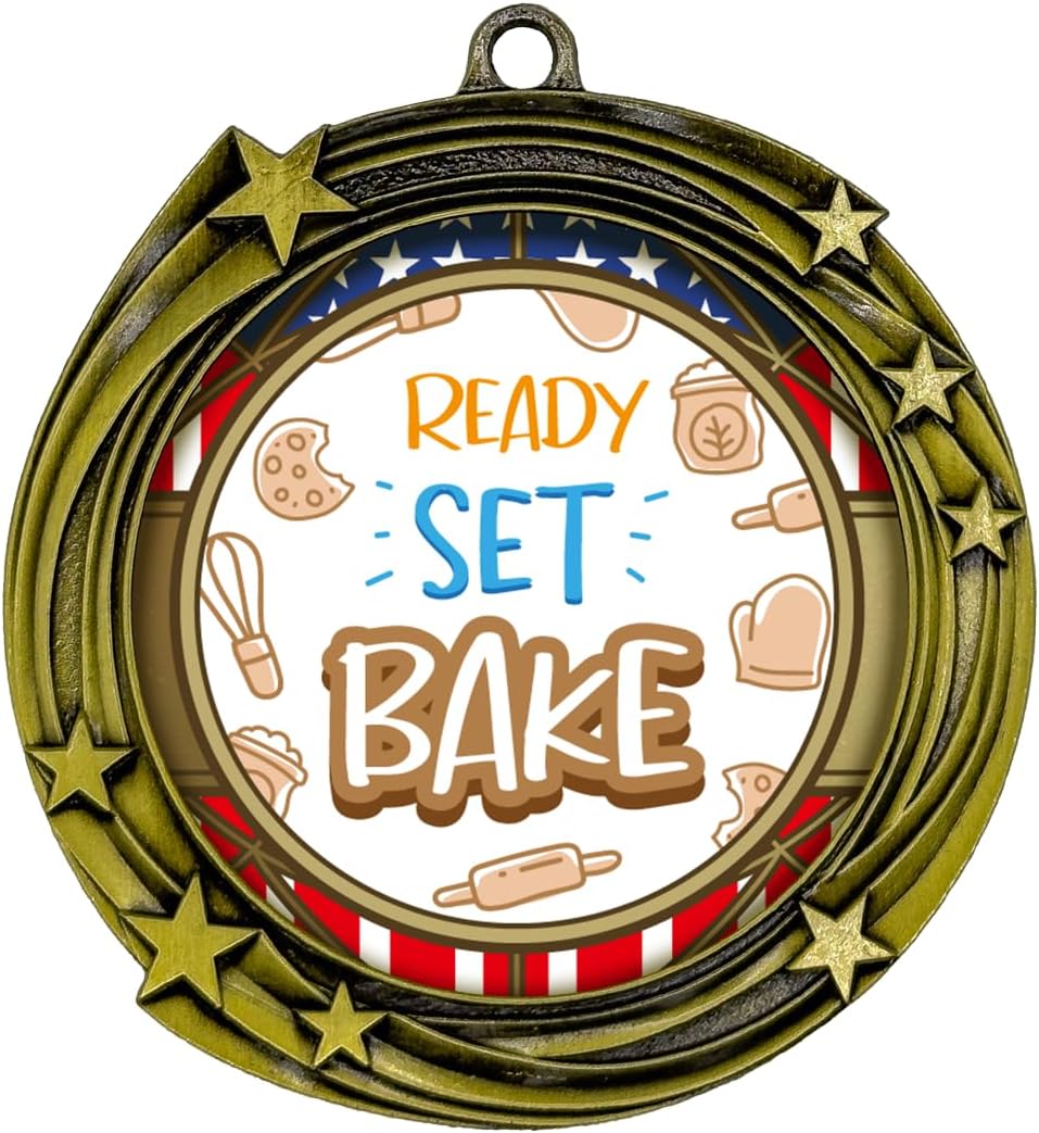 All Quality Stars Ready Set Bake Medal | Competition Metal Medal - 1st, 2nd, 3rd Place