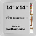 BEST BA-AHD 14' x 14' Metal Access Panel with Concealed Pin Hinge, LEED Compliant 16-Gauge Steel Access Door for Non-Rated Drywall/Ceilings, White Drywall Panel with Rounded Corners, Screwdriver Latch