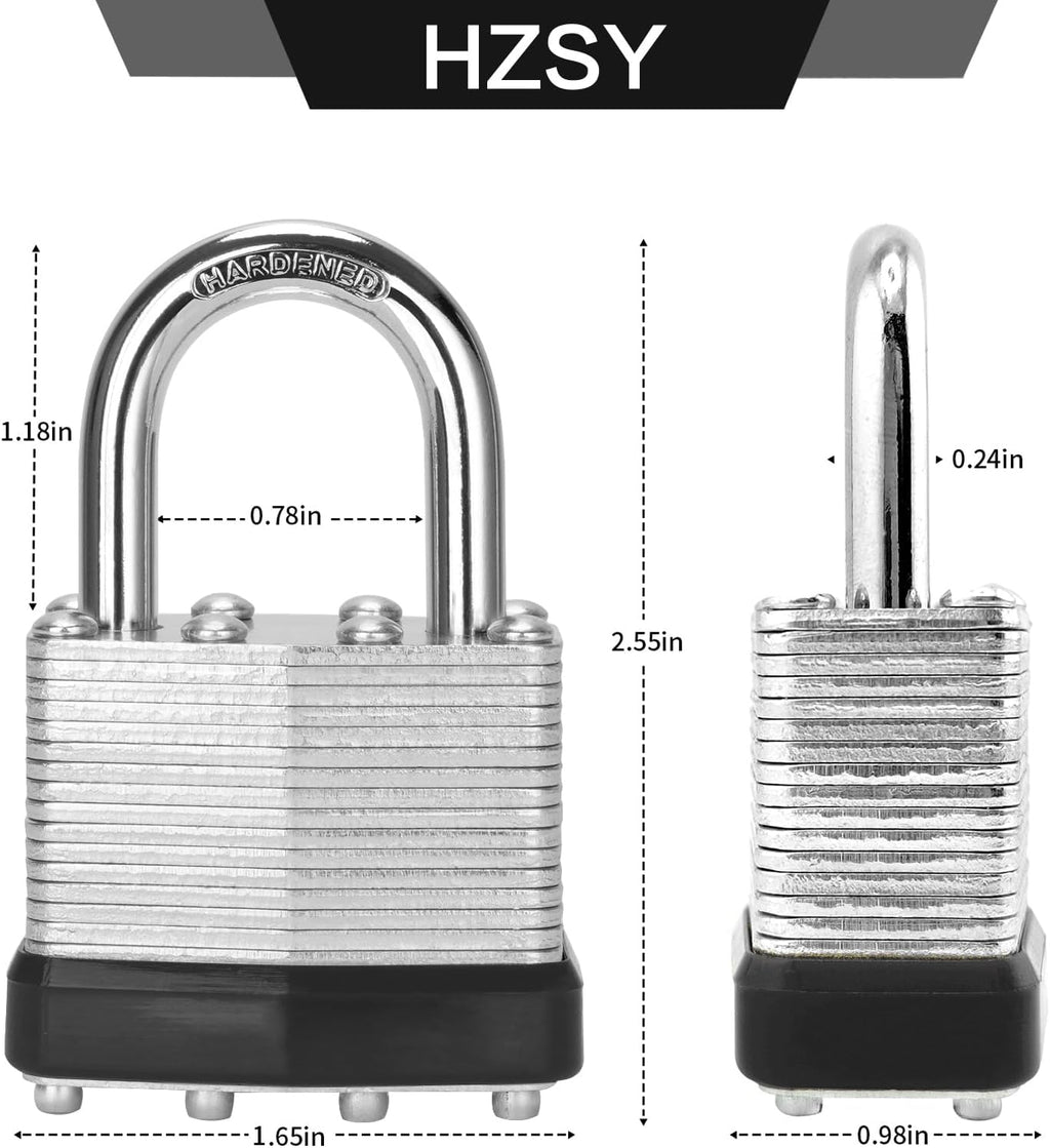 Padlocks Keyed Alike, Pack of 100, Laminated Steel Keyed Lock (1-9/16', 40mm), Padlocks with Same Key, Normal Shackle, for Toolbox, Locker & StorageUnit or More