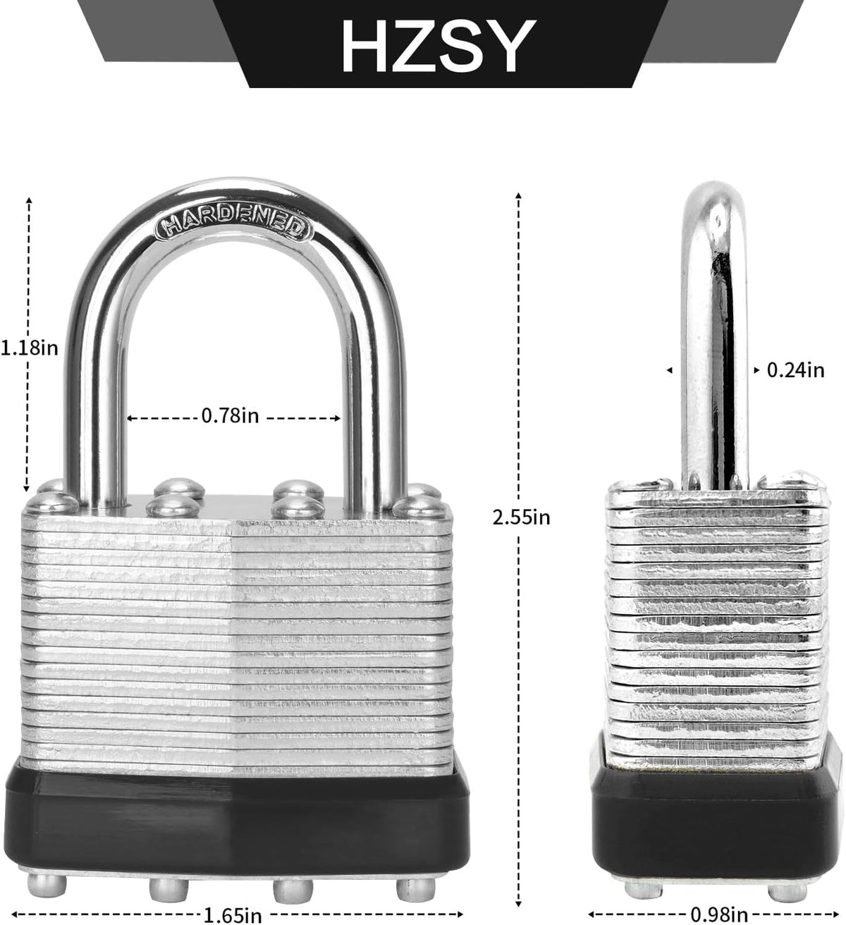 Padlocks Keyed Alike, Pack of 100, Laminated Steel Keyed Lock (1-9/16', 40mm), Padlocks with Same Key, Normal Shackle, for Toolbox, Locker & StorageUnit or More