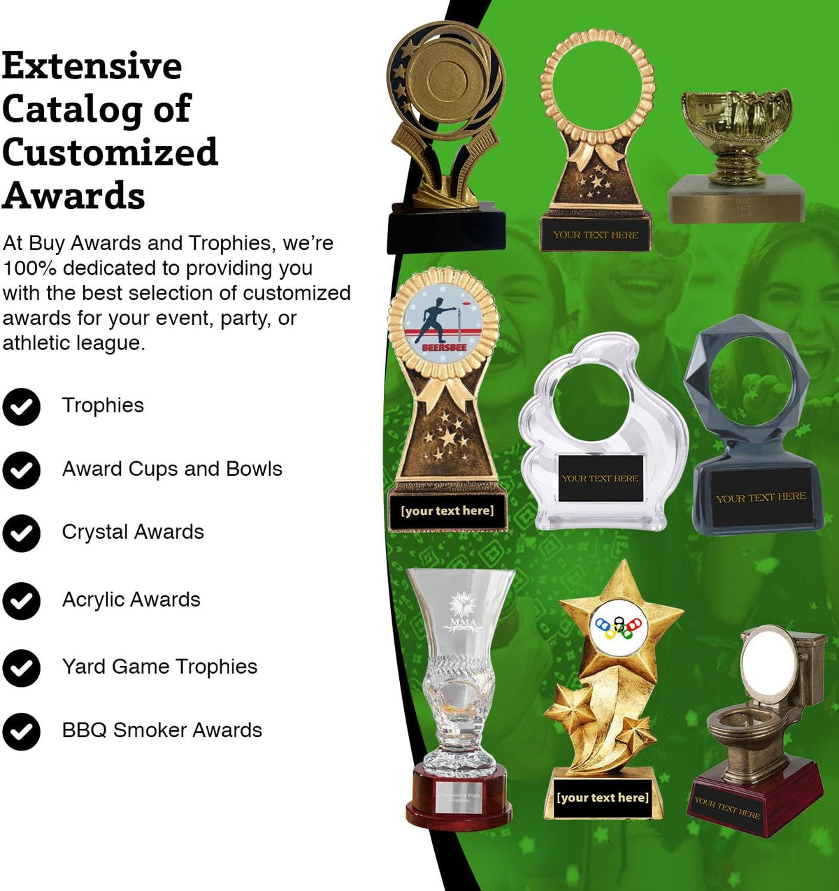 Air Hockey Traveling Trophy with Logo - Plastic Trophy with Base, Awards and Trophies for Sports Competition, Prizes for Adults and Kids Gold & Silver, 18'