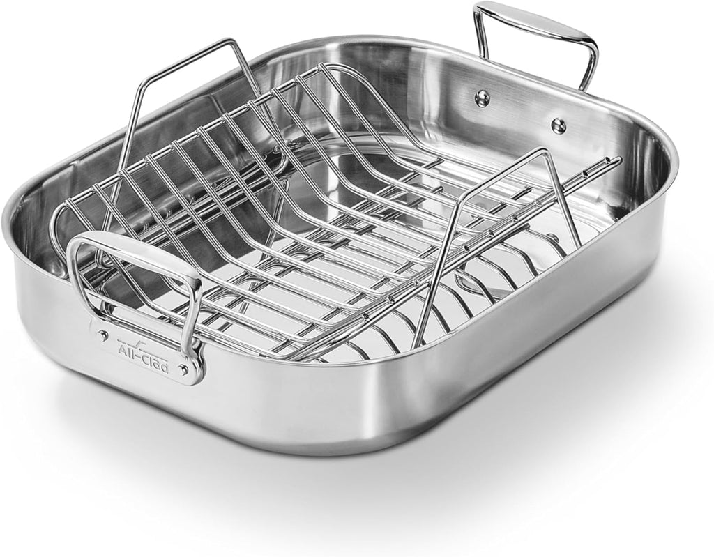 All-Clad Specialty Cookware, Stainless Steel Roaster with Rack, 14 x 18 inch