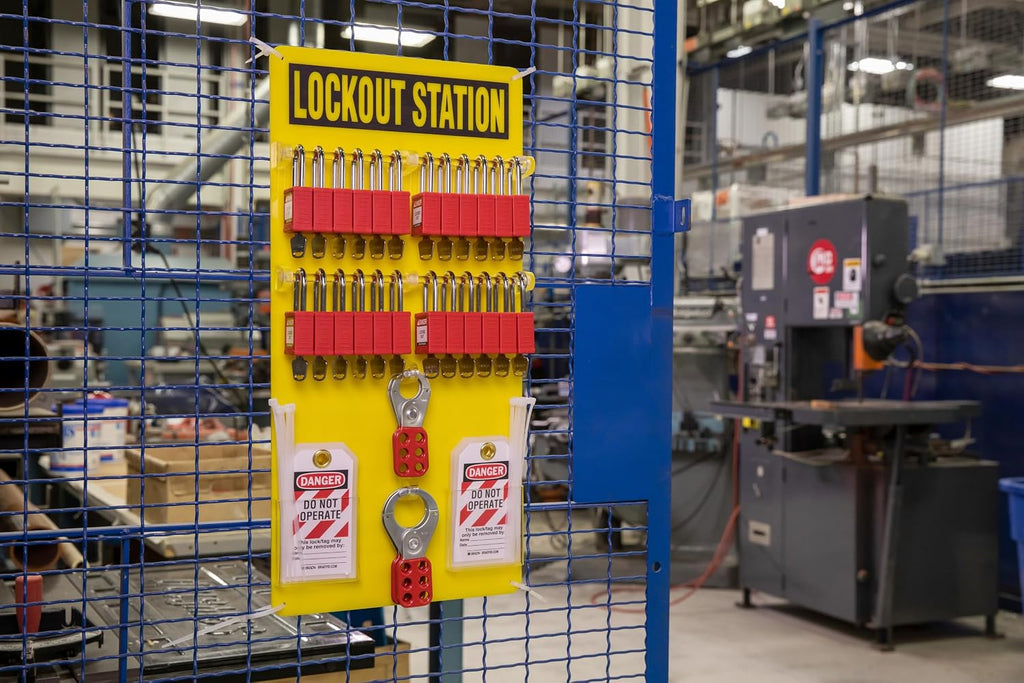 BRADY Lockout Tagout Station with Loto Devices Tag Out Kit Board Includes 24 Keyed Different Safety Lock Set, 4 Hasps for Padlocks. 30 Do Not Operate Tags for Lockout Safety Supply - 153687, Yellow