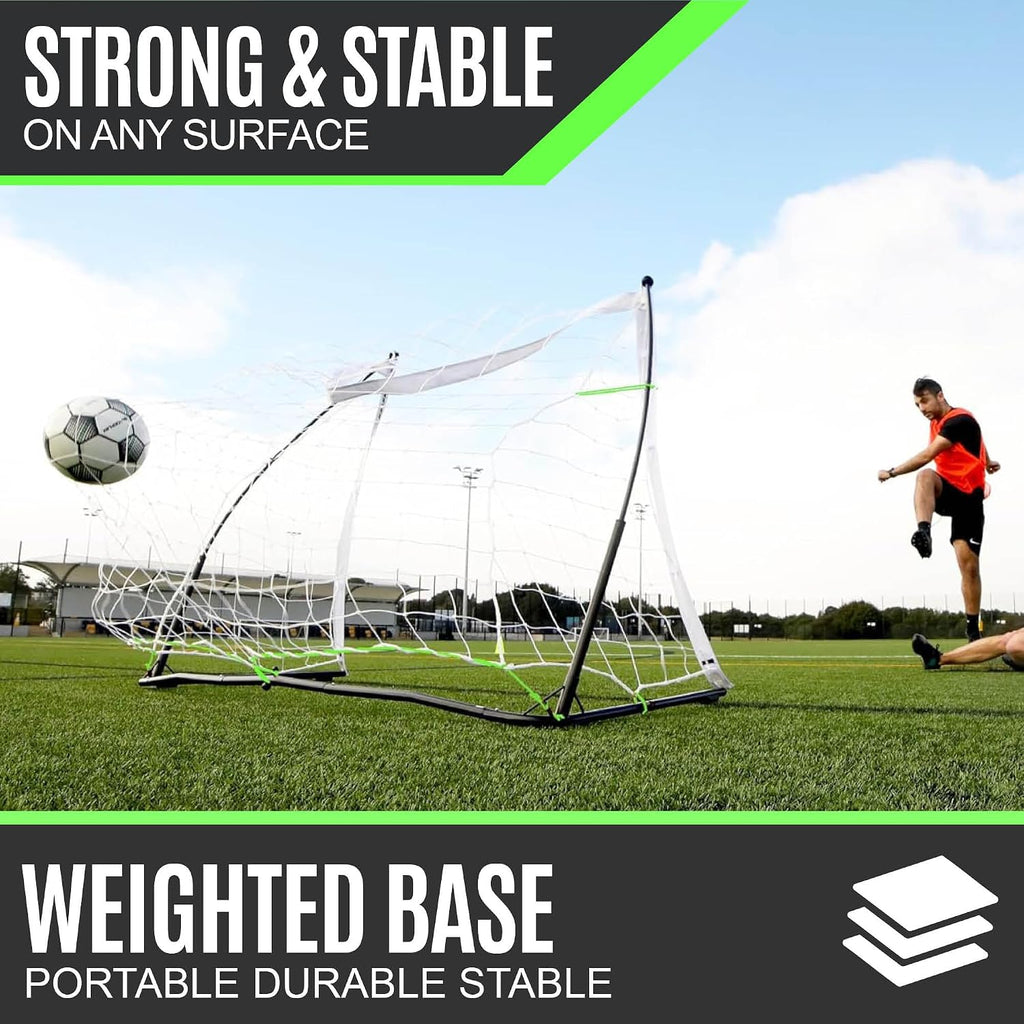 QuickPlay Kickster Elite Portable Soccer Goals - Ultra Fast Setup Weighted Training Goals for Backyard, Turf & Indoor Use - Durable Soccer Nets for Home & Team Practice
