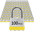 Padlocks with Same Key, LQYN 100 Pcs Laminated Keyed Padlock (1-9/16', 40mm), Keyed Alike Locks, Normal Shackle, for Storage Locker, Hasp Latch, Toolbox, Sheds