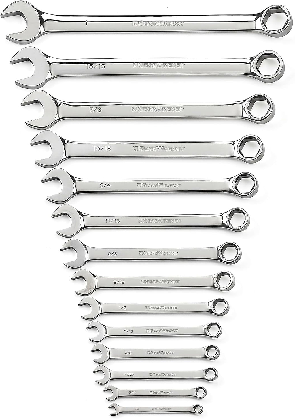 GEARWRENCH 14 Pc. 6 Pt. Combination Wrench Set, SAE - 81924 (Pack of 6)