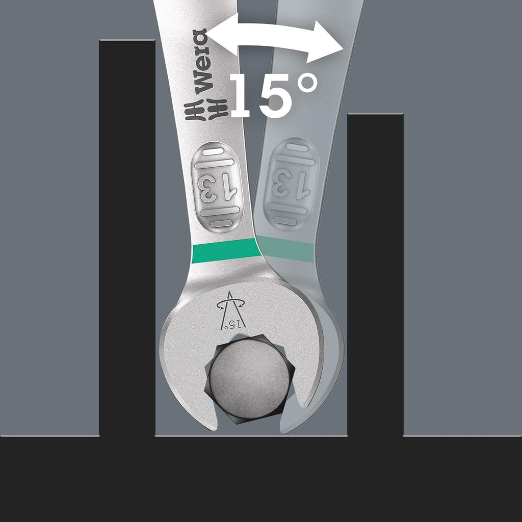 WERA - 05020235001-9642 Magnetic Rail 6003 Joker Imperial 1 Ring Spanner Set, 8 Pieces