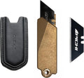 PICHI G9 Brass Utility Knife with Cow Leather Holster and Pocket Clip, CNC Unibody Quick Change Blade, Button Lock, for Men Women Outdoor, Hiking, Camping, with 10 Replaceable Blades