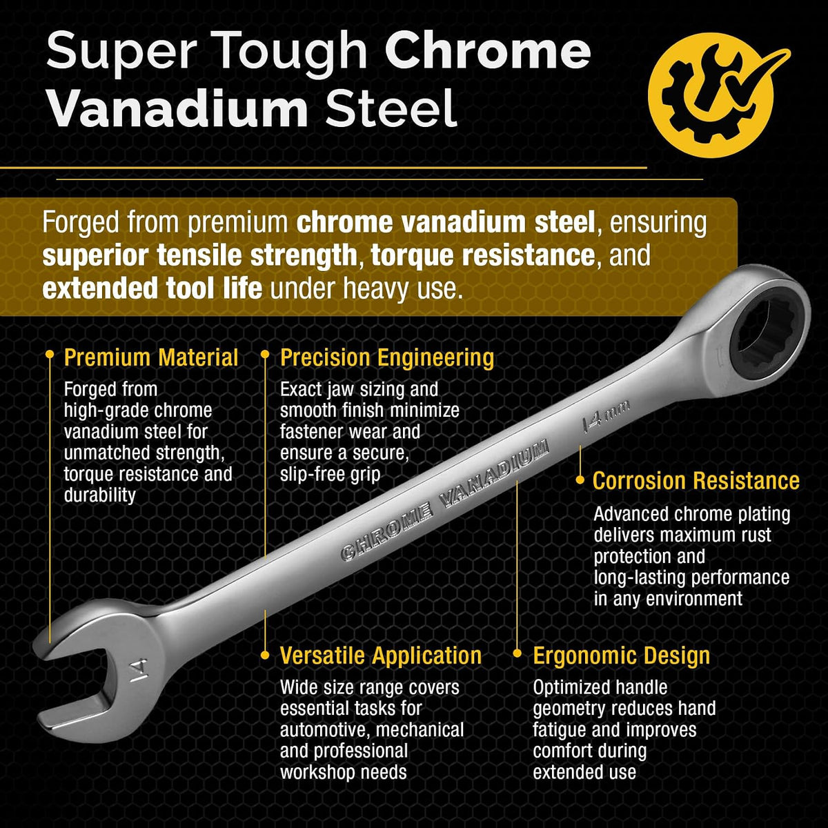 Ratcheting Wrench - Slim Profile - Ratchet Wrench, 33pcs - Metric and Standard Combination Large Wrench Set