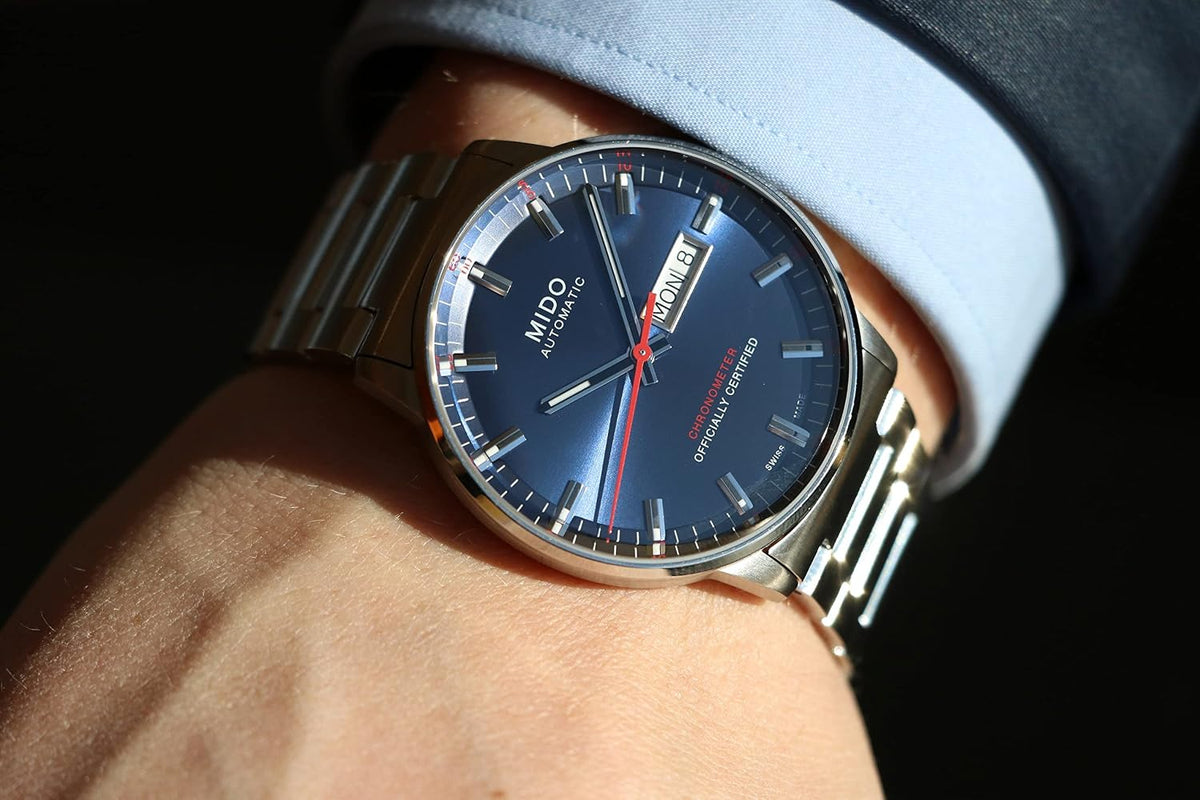 MIDO Commander Chronometer - COSC Certified Swiss Automatic Watch for Men - 40mm Stainless Steel Case