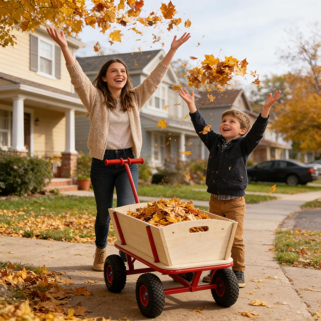 All-Terrain Stroller with Removable Wooden Side Panels, Garden Cart, Foldable Pet Stroller—Perfect for Halloween