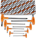 Beta 96T/S8 2-10mm Metric T-Handle Hex Key Wrenches | Set of 8 | High Torque Ergonomic Allen Wrench with Dual Hex Tips | Drop Prevention Hole | Industrial Strength | Made in Italy