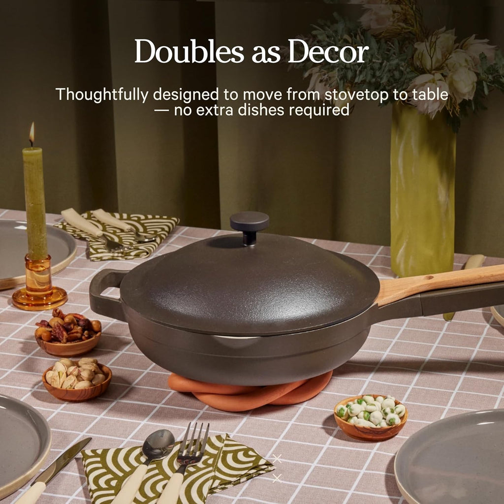 Our Place Mini Always Pan | 8.5' Ceramic Pan with Modular Lid & Beechwood Spatula | Patented 10-in-1 Nonstick, Non-Toxic Cookware Made Without PFAS | Induction & Oven-Safe up to 450°F | Char