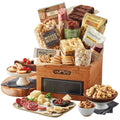 Harry & David Deluxe Everyday Sharing Gift Basket For All Occasions, Food Gift Baskets With Popcorn, Salami, Sausage, Cheese, Crackers, Nuts, Sesame Sticks, Baklava, Rainbow Gummies And Chocolate Cake