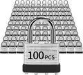 Padlocks with Same Key, LQYN 100 Pcs Laminated Keyed Padlock (1-9/16', 40mm), Keyed Alike Locks, Normal Shackle, for Storage Locker, Hasp Latch, Toolbox, Sheds