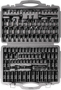 boen 119 Piece Impact Socket Set, 1/2' & 3/8' Drive Socket Set Deep/Shallow SAE/Metric, Cr-MO & S2, 6 Point, Impact Bit, Allen Sockets Included