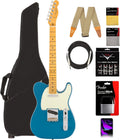 Fender American Professional Classic Telecaster - Faded Lake Placid Blue Bundle with Gig Bag, Strap, Cable, and Guitar Cleaning Kit