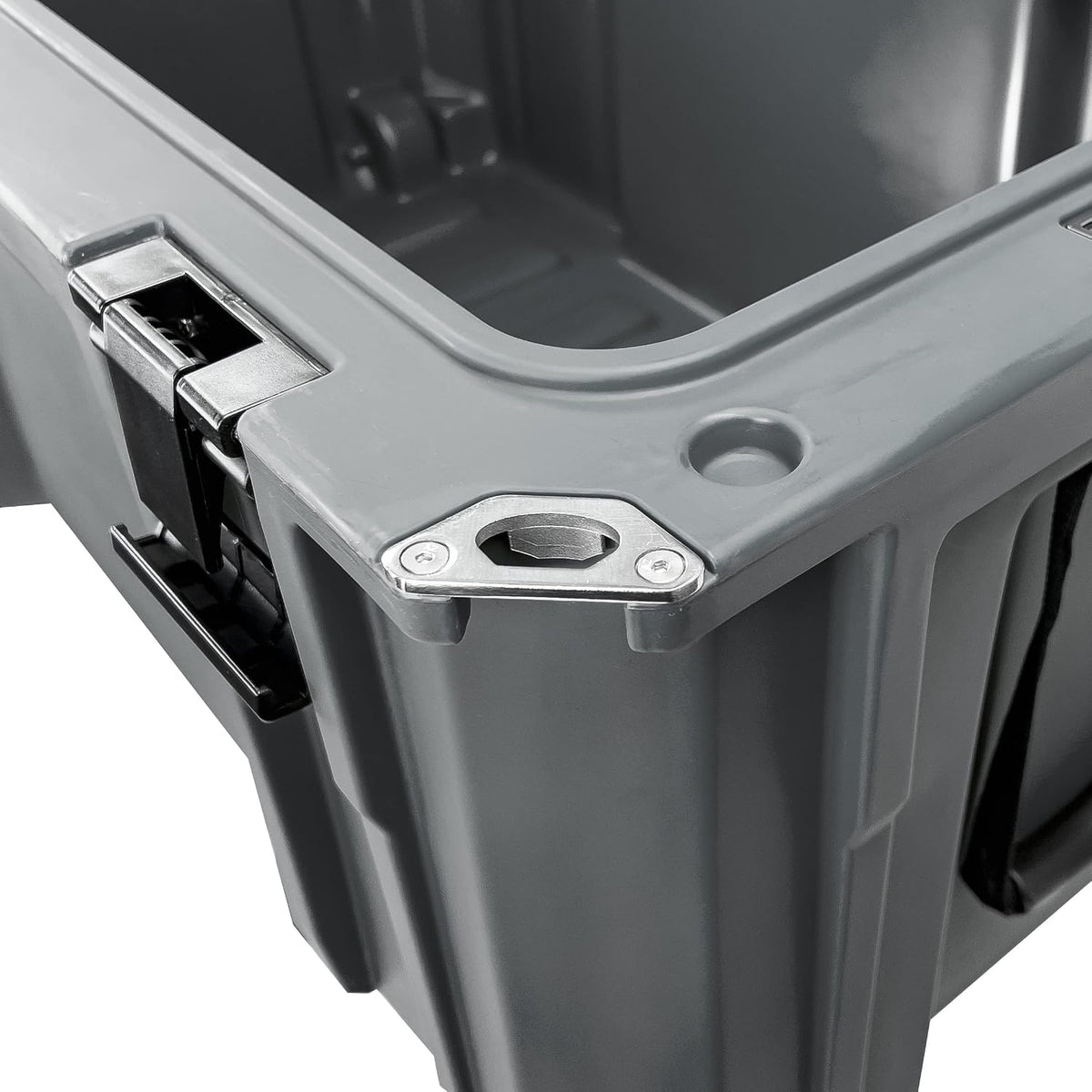 SR-90 Large Crossover Overland Cargo Case, Equipment Hard Case, Roto Molded, Stackable with Pad-Lock Hasp, Strap Mountable, TSA Standard, IPX4 Rated, 90 Liters (Gray)