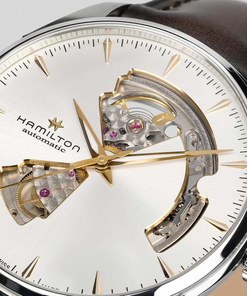 Hamilton Jazzmaster Performer Automatic Men's Watch, 40mm Stainless Steel Case, Swiss Made, Silver Dial Analog Wrist Watch, 50m Waterproof, Sapphire Crystal, 3-Hand Movement, Calf Leather Strap