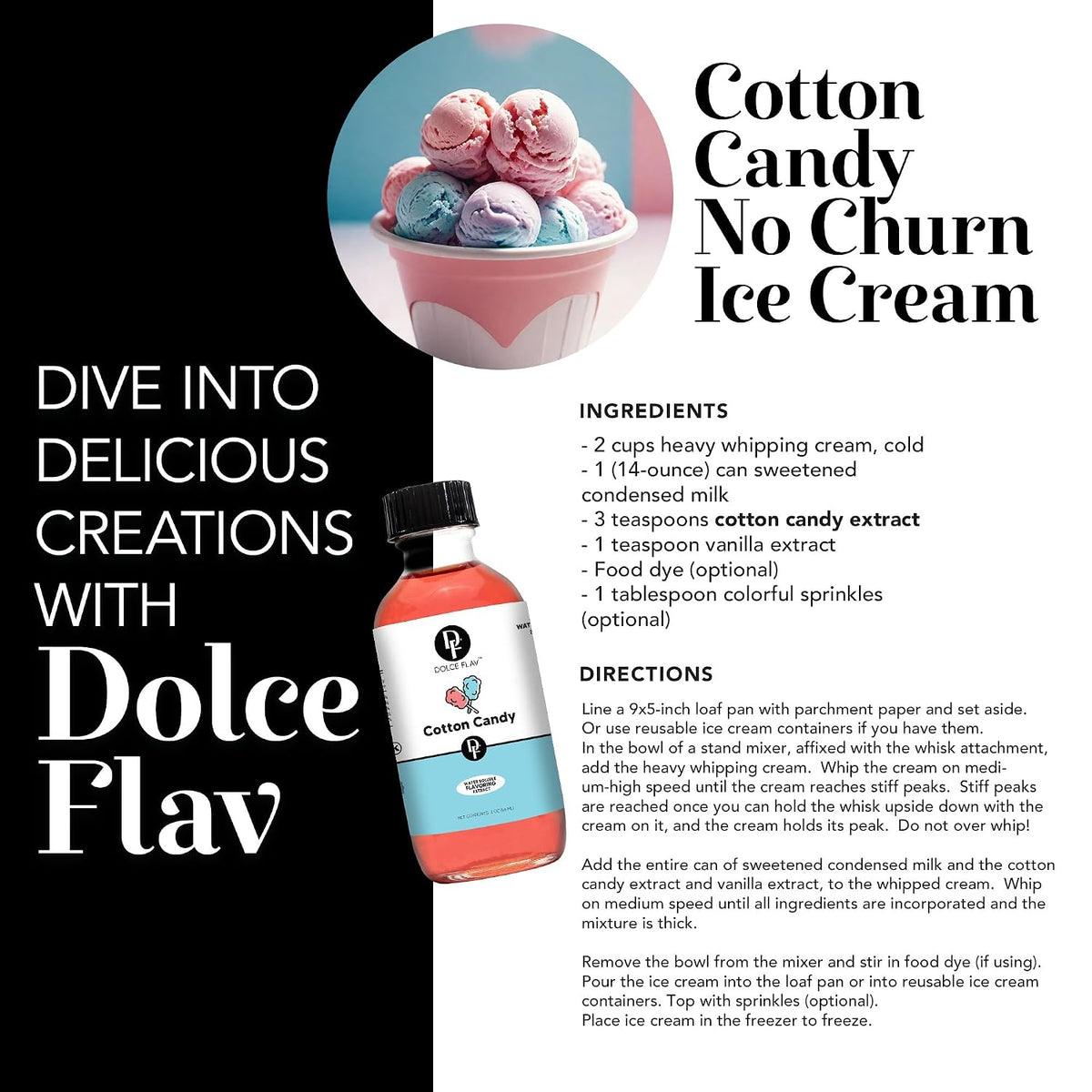 Dolce Foglia Cotton Candy Flavoring – 1 Gallon – Multipurpose Flavoring for Baked Goods, Beverages & Desserts – Intense Aroma with Low Use Rate | 0.25-0.45% (Cotton Candy, 1 Gallon)