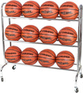 CHAMPRO 12 Ball Rack with Casters for Basketball, Volleyball, and More, Upright