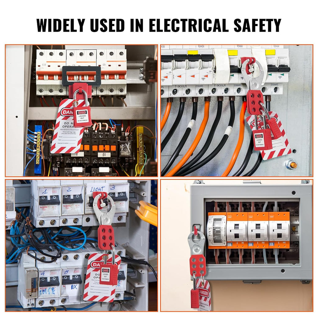Happybuy Electrical Lockout Tagout Kit, 59 PCS Safety Lockout Tagout Station with Padlocks, Hasps, Tags, Ties, Plug Lockout, Circuit Breaker Lockouts, Valve Lockouts, Cable Lockout, Lockout Bag, Box