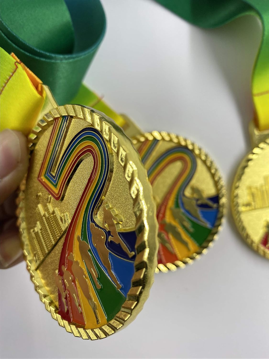 Marathon Sports Gold Award Medals Olympic Style Winner Medals with Ribbon,for Kids Competitions, Games, Party Favors (100 Pieces)