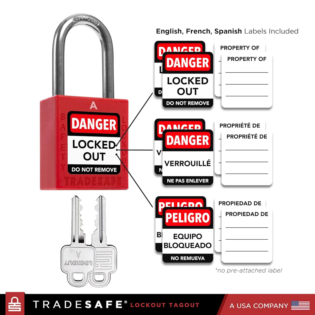 TRADESAFE Lockout Tagout Station with 20 Loto Locks Keyed Alike Unlimited, 6 Lockout Hasps, 60 Lock Out Tags, Lock Out Tag Out Kit Station, Lock Out Kit Cabinet 22-1/2 x 18 x 3 inches